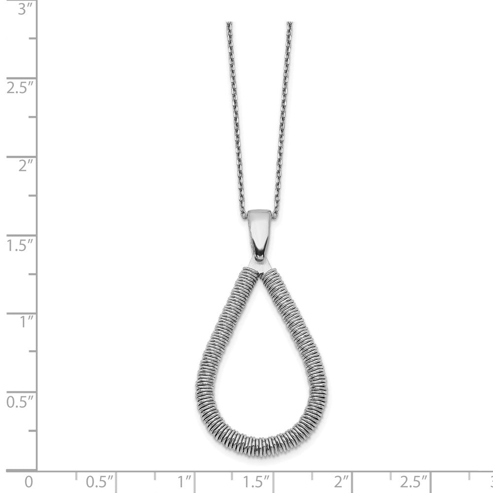 Sterlingsilber Rhodiniert Tropfen mit 2 Zoll Verlängerung. Halskette
