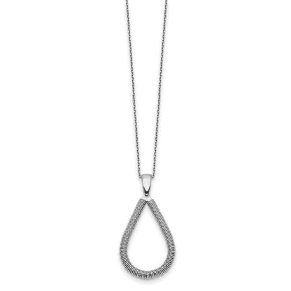 Sterlingsilber Rhodiniert Tropfen mit 2 Zoll Verlängerung. Halskette
