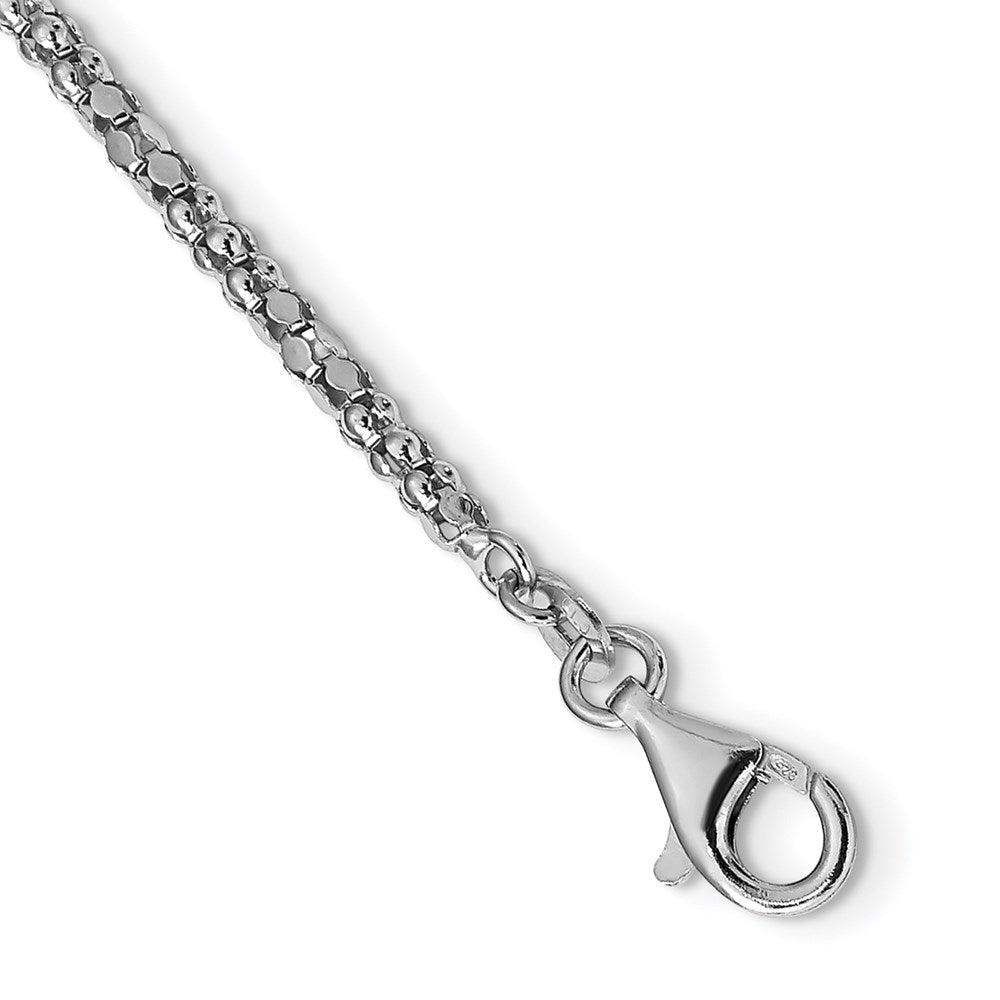 Sterlingsilber Rhodium mit 2 in Verlängerung. 3 Layer Fantasie Halskette