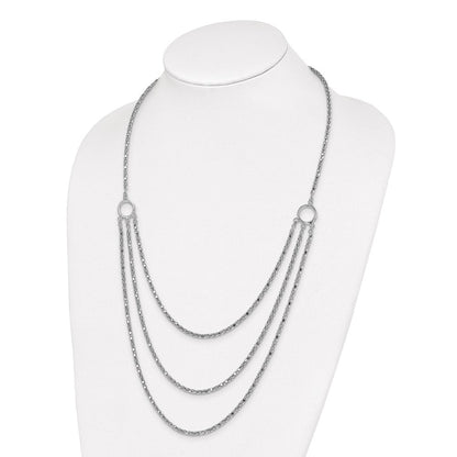 Sterlingsilber Rhodium mit 2 in Verlängerung. 3 Layer Fantasie Halskette