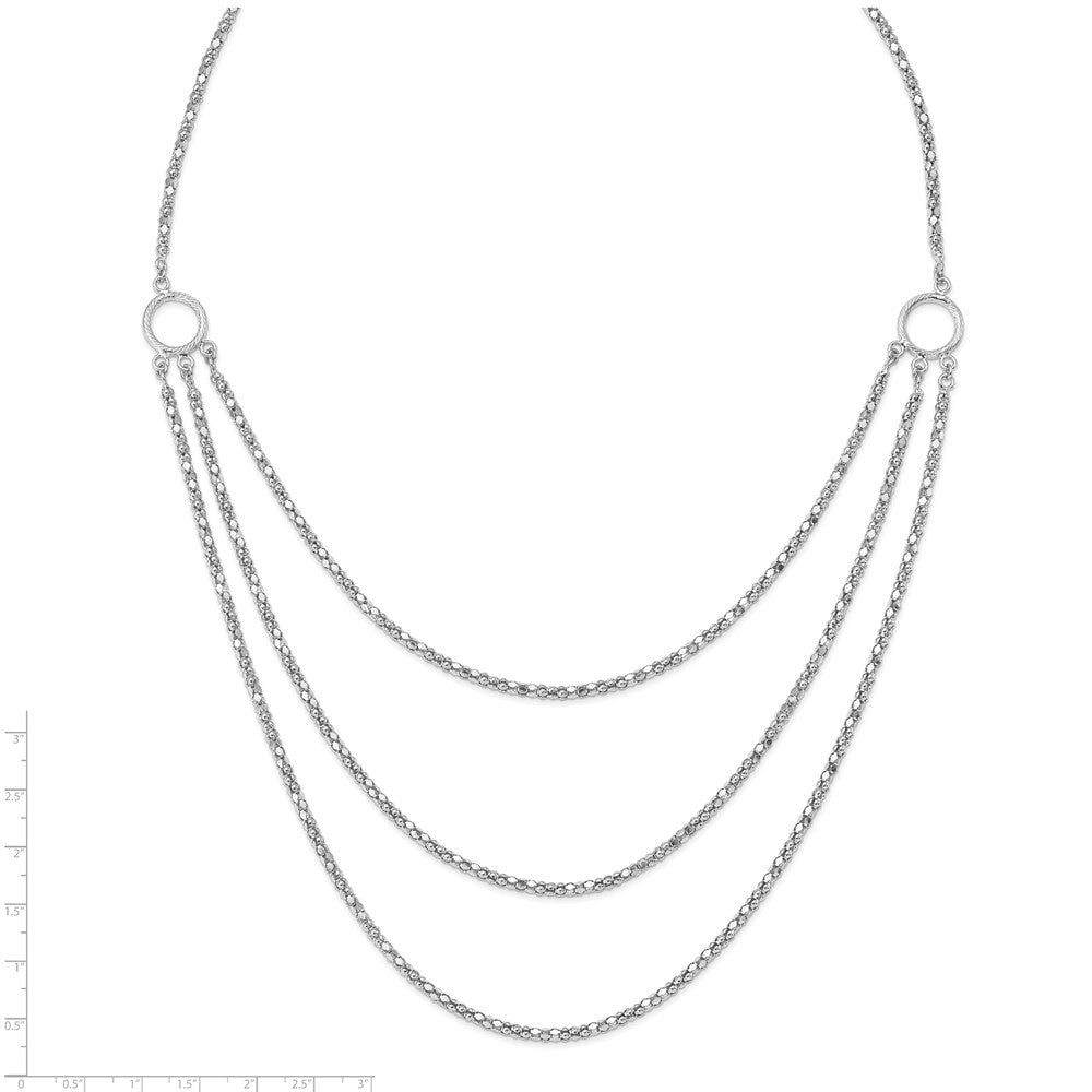 Sterlingsilber Rhodium mit 2 in Verlängerung. 3 Layer Fantasie Halskette