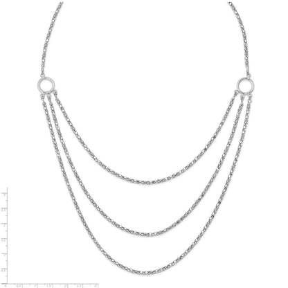 Sterlingsilber Rhodium mit 2 in Verlängerung. 3 Layer Fantasie Halskette