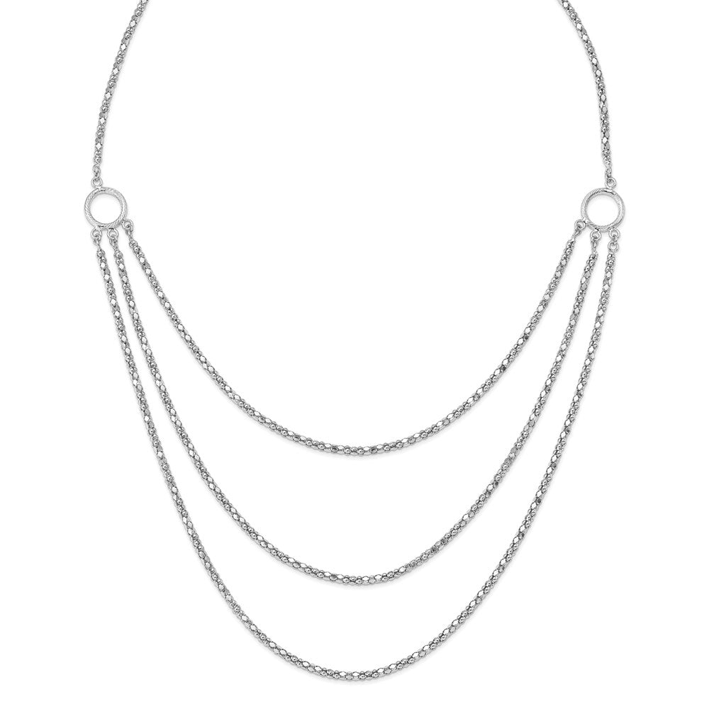 Sterlingsilber Rhodium mit 2 in Verlängerung. 3 Layer Fantasie Halskette