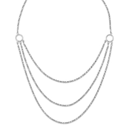 Sterlingsilber Rhodium mit 2 in Verlängerung. 3 Layer Fantasie Halskette