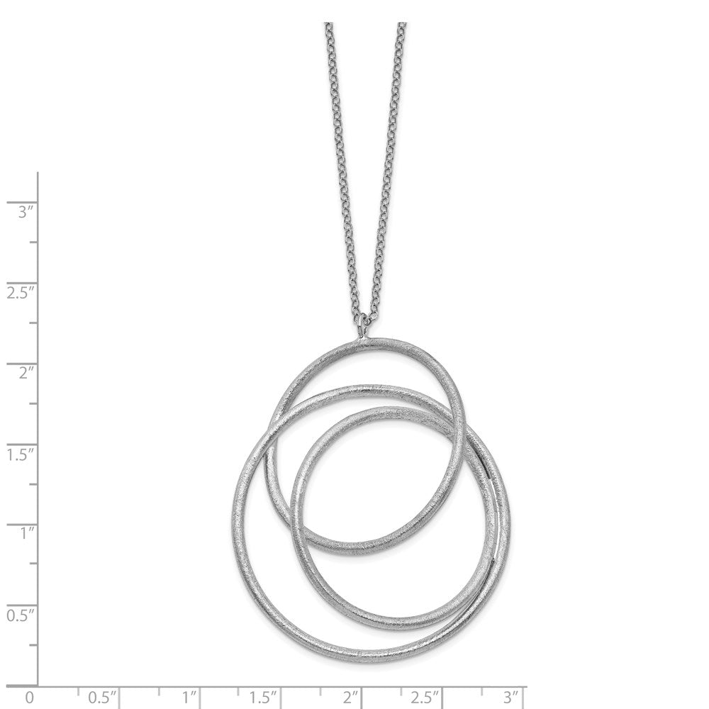 Sterlingsilber Rhodium Gebürstet & Poliert Halskette