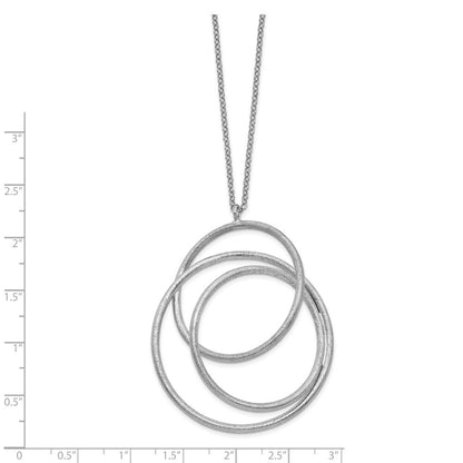 Sterlingsilber Rhodium Gebürstet & Poliert Halskette