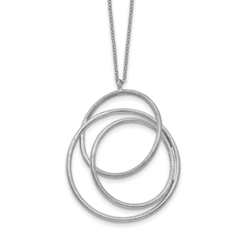 Sterlingsilber Rhodium Gebürstet & Poliert Halskette