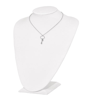 Sterlingsilber Rhodiniert Zirkonia Kreuz mit 1.5 in Verlängerung. Halskette