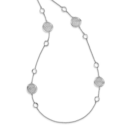 Sterlingsilber Rhodiniert Filigran Halskette