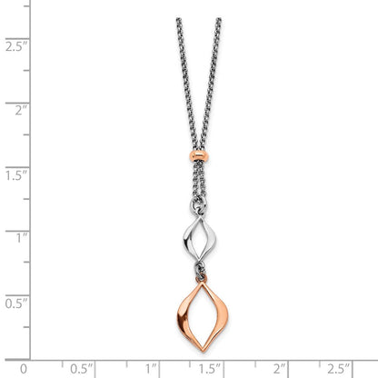 Sterlingsilber & Roséfarben mit 1.5 Zoll Verlängerung. Halskette