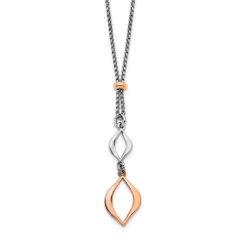 Sterlingsilber & Roséfarben mit 1.5 Zoll Verlängerung. Halskette