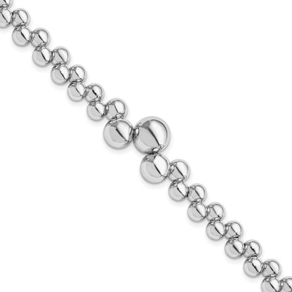7 Zoll Sterlingsilber Poliert Gekugelt mit 1.5 Zoll Verlängerung. Armband