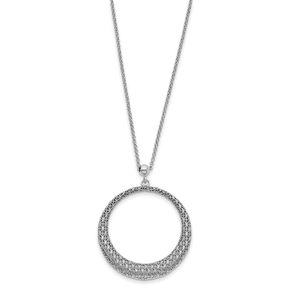 Sterlingsilber Poliert Diamantiert Kreis 2 Zoll Verlängerung. Halskette