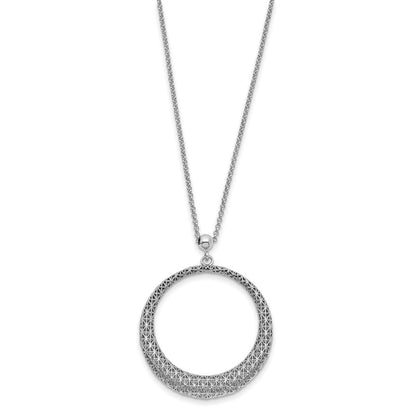 Sterlingsilber Poliert Diamantiert Kreis 2 Zoll Verlängerung. Halskette