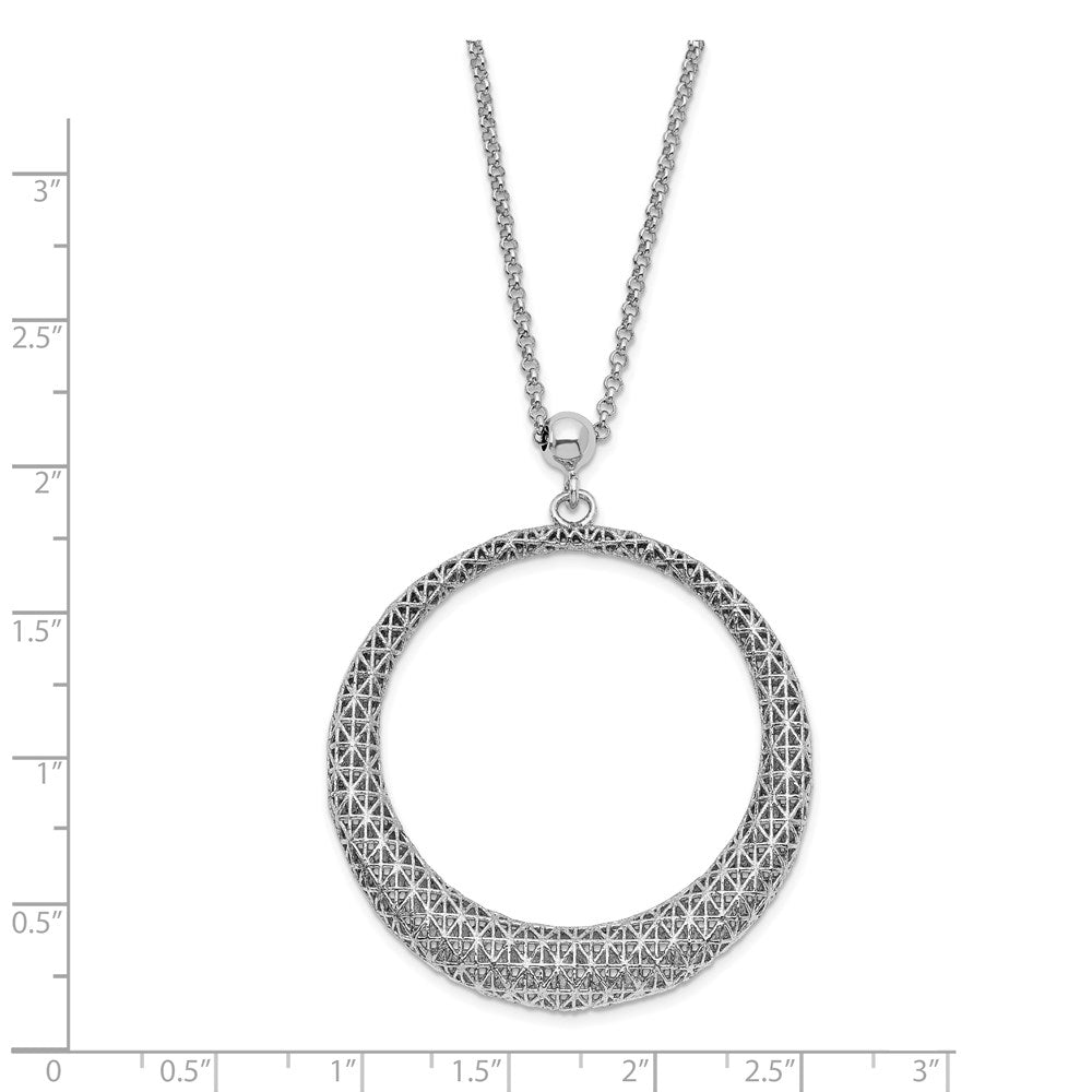 Sterlingsilber Poliert Diamantiert Kreis 2 Zoll Verlängerung. Halskette