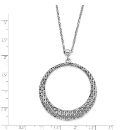 Sterlingsilber Poliert Diamantiert Kreis 2 Zoll Verlängerung. Halskette