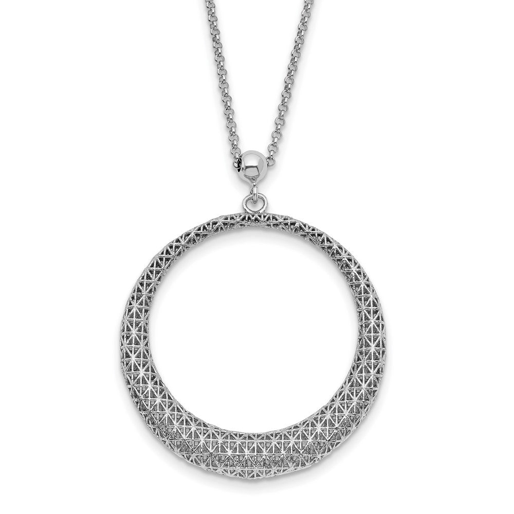 Sterlingsilber Poliert Diamantiert Kreis 2 Zoll Verlängerung. Halskette