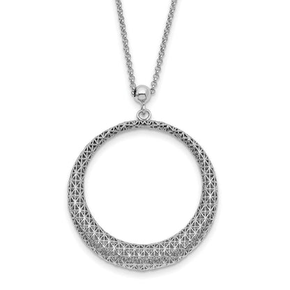 Sterlingsilber Poliert Diamantiert Kreis 2 Zoll Verlängerung. Halskette