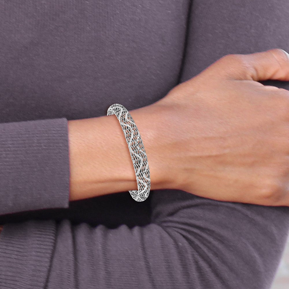 Sterlingsilber Poliert Diamantiert Armreif
