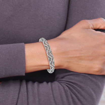 Sterlingsilber Poliert Diamantiert Armreif