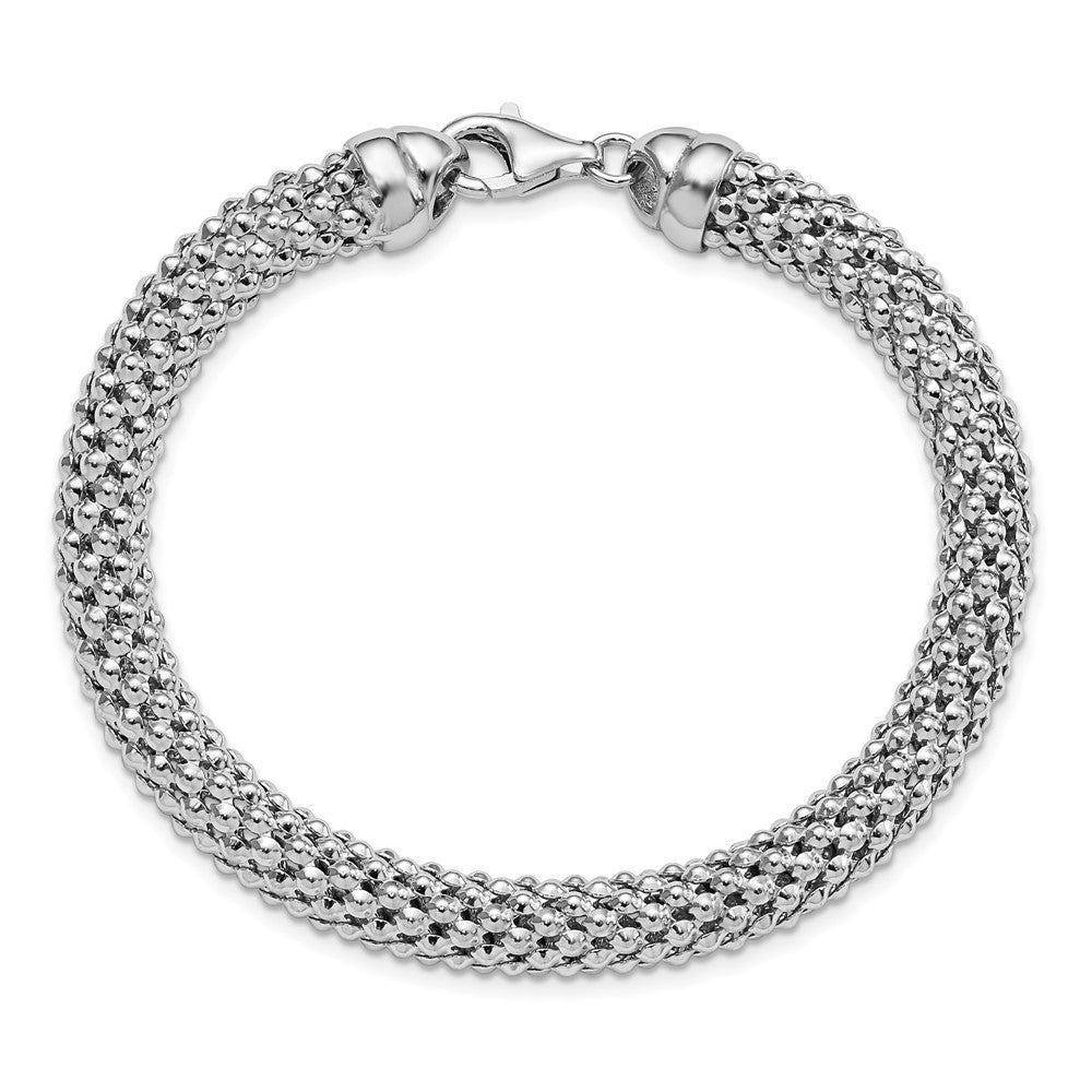 7.5 Zoll Sterlingsilber Poliert Netz Armband