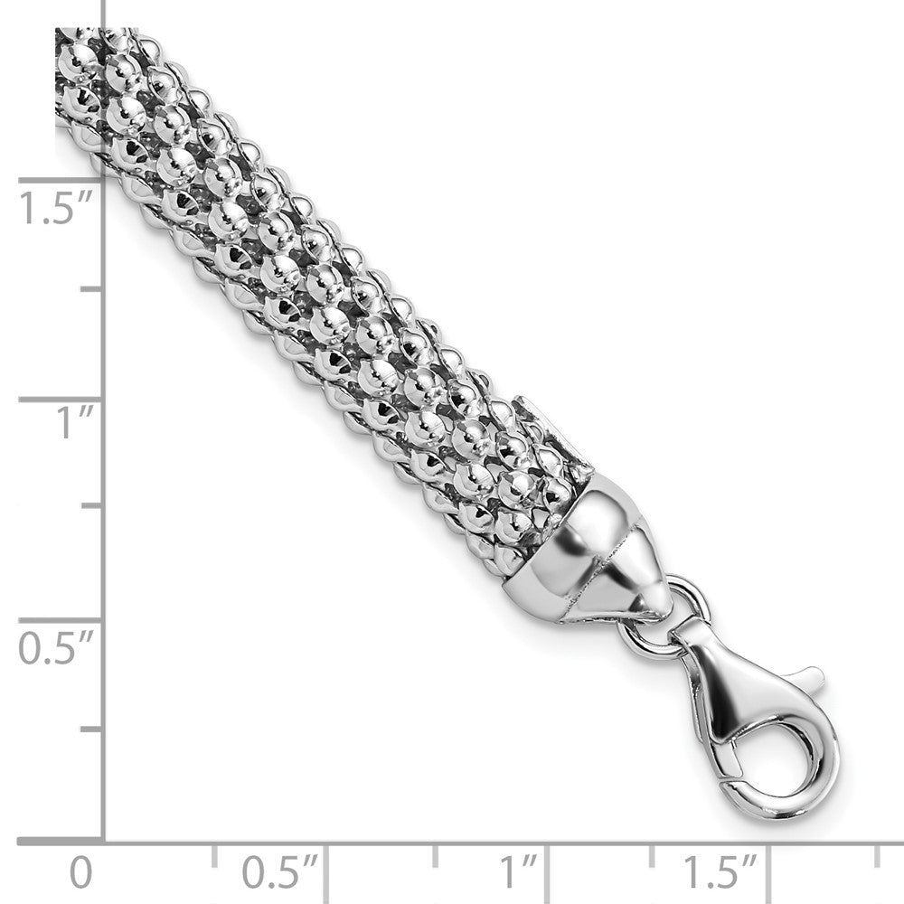 7.5 Zoll Sterlingsilber Poliert Netz Armband