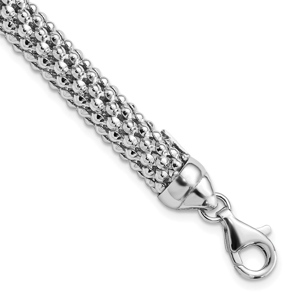 7.5 Zoll Sterlingsilber Poliert Netz Armband