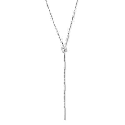 Sterlingsilber Rhodiniert Platin Poliert Stab Verstellbar Halskette