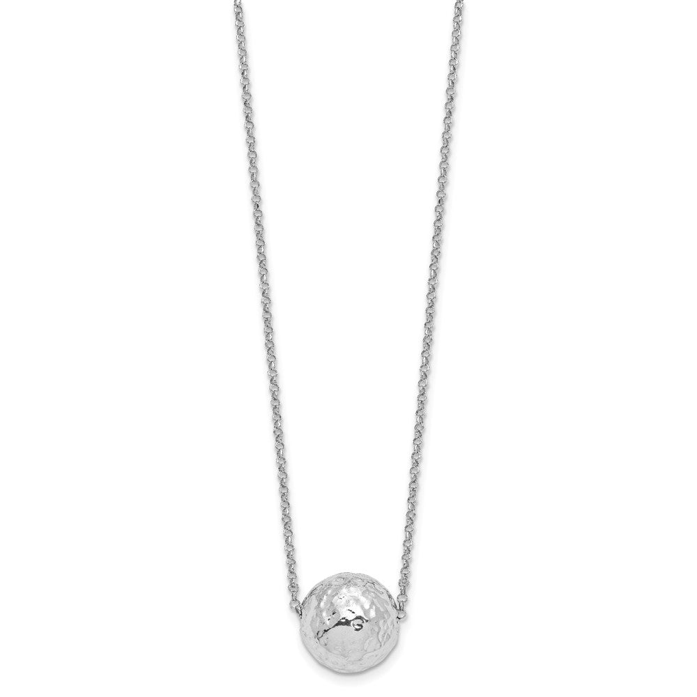 Sterlingsilber Rhodiniert Platin Poliert/hammered 2 Zoll Verlängerung. Halskette