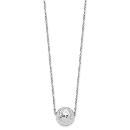 Sterlingsilber Rhodiniert Platin Poliert/hammered 2 Zoll Verlängerung. Halskette