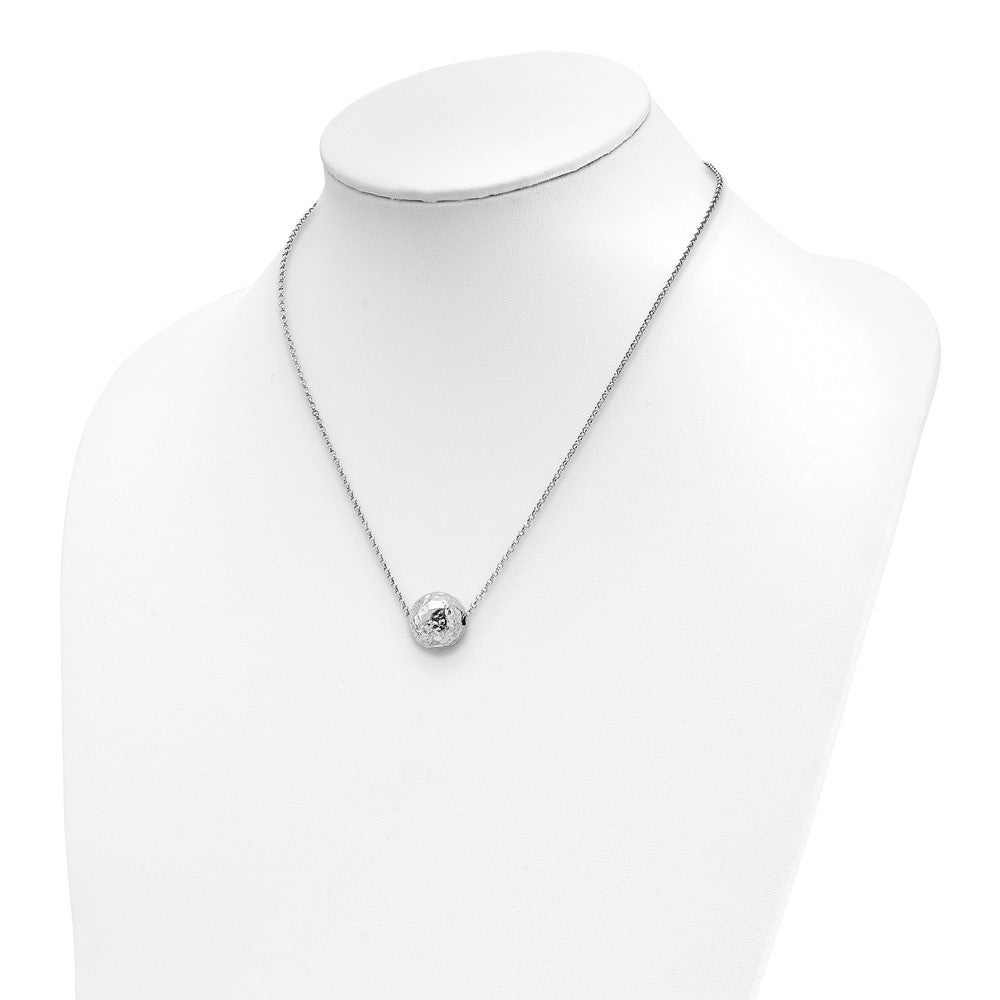 Sterlingsilber Rhodiniert Platin Poliert/hammered 2 Zoll Verlängerung. Halskette