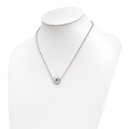 Sterlingsilber Rhodiniert Platin Poliert/hammered 2 Zoll Verlängerung. Halskette