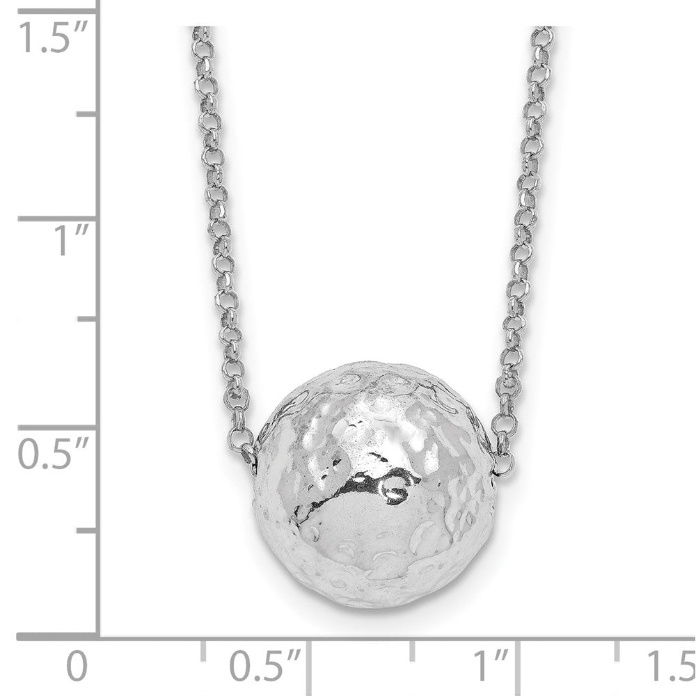 Sterlingsilber Rhodiniert Platin Poliert/hammered 2 Zoll Verlängerung. Halskette