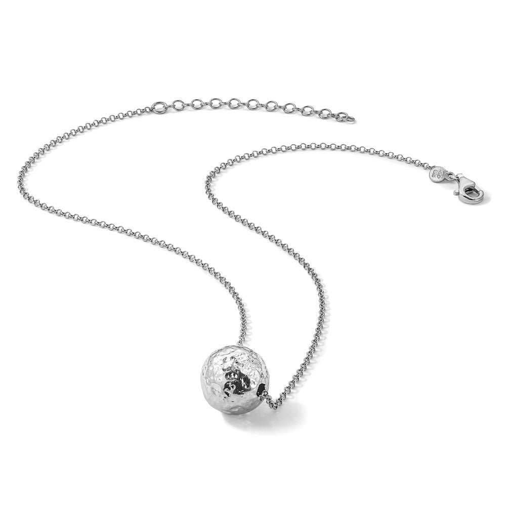 Sterlingsilber Rhodiniert Platin Poliert/hammered 2 Zoll Verlängerung. Halskette