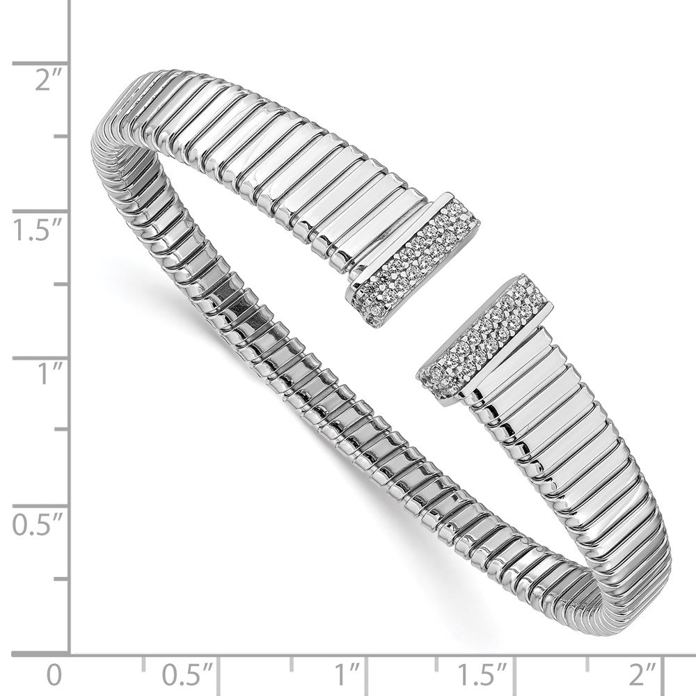Sterlingsilber Rhodiniert Zirkonia Poliert Armreif