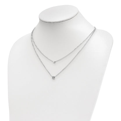Sterlingsilber Rhodiniert Zirkonia Multi Strang mit 2 Zoll Halskette