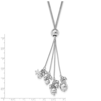 Sterlingsilber Rhodiniert Gekugelt Verstellbar Halskette