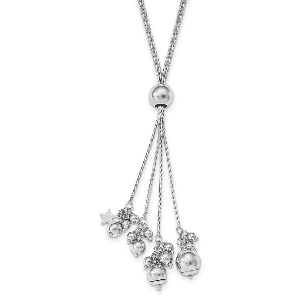 Sterlingsilber Rhodiniert Gekugelt Verstellbar Halskette