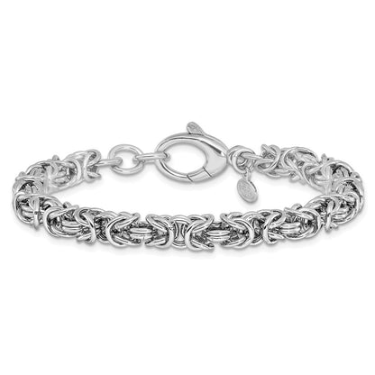 Sterlingsilber Rhodiniert Mit.5 Zoll Verlängerung Byzantiner Armband
