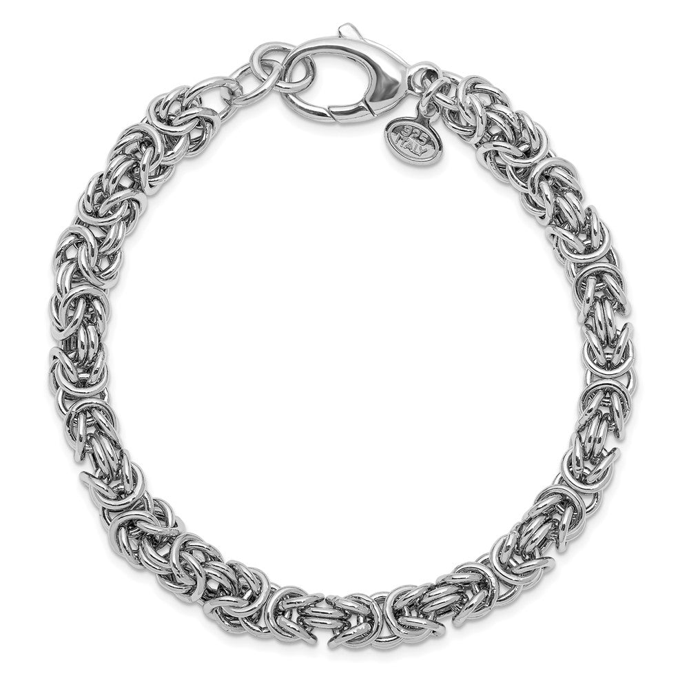 Sterlingsilber Rhodiniert Mit.5 Zoll Verlängerung Byzantiner Armband