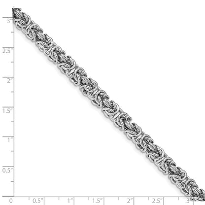Sterlingsilber Rhodiniert Mit.5 Zoll Verlängerung Byzantiner Armband