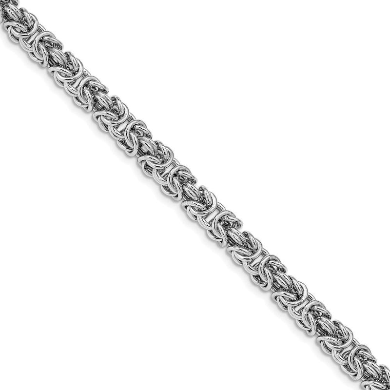Sterlingsilber Rhodiniert Mit.5 Zoll Verlängerung Byzantiner Armband