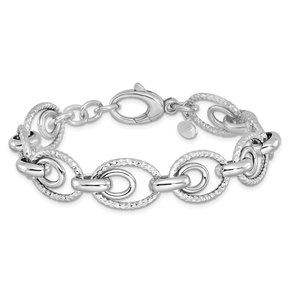 Sterlingsilber Rhodiniert Diamantiert Poliert Mit.5 Zoll Verlängerung. Armband
