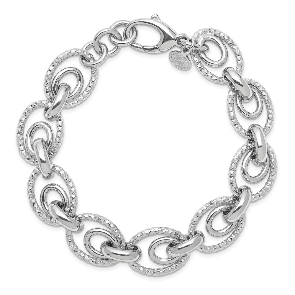 Sterlingsilber Rhodiniert Diamantiert Poliert Mit.5 Zoll Verlängerung. Armband