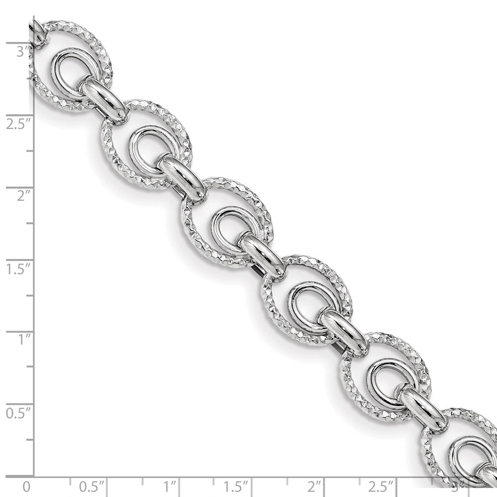 Sterlingsilber Rhodiniert Diamantiert Poliert Mit.5 Zoll Verlängerung. Armband