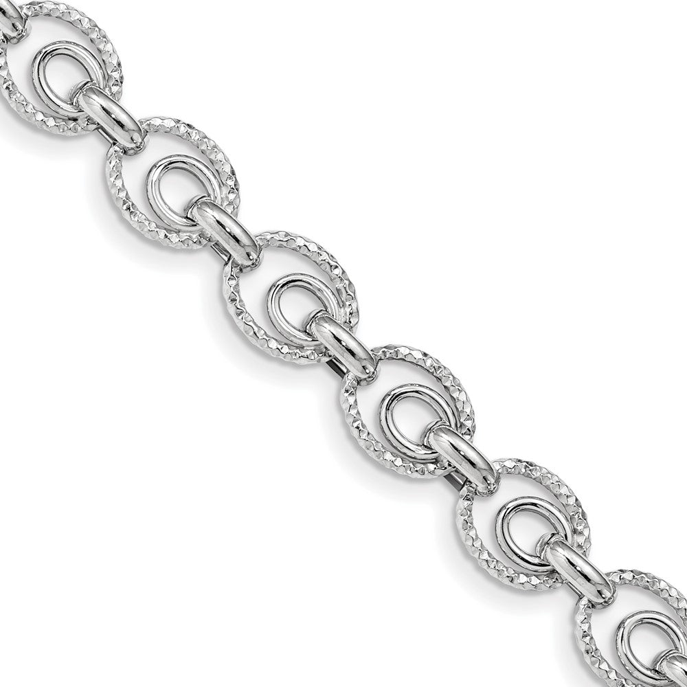 Sterlingsilber Rhodiniert Diamantiert Poliert Mit.5 Zoll Verlängerung. Armband