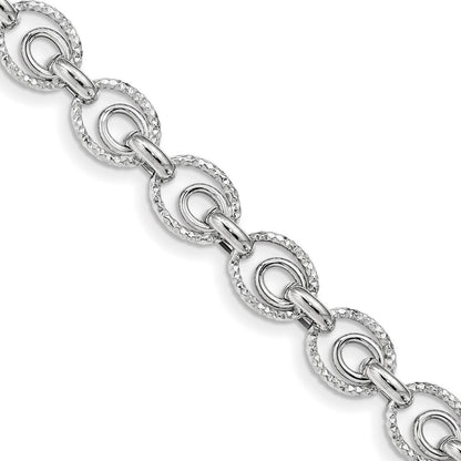 Sterlingsilber Rhodiniert Diamantiert Poliert Mit.5 Zoll Verlängerung. Armband