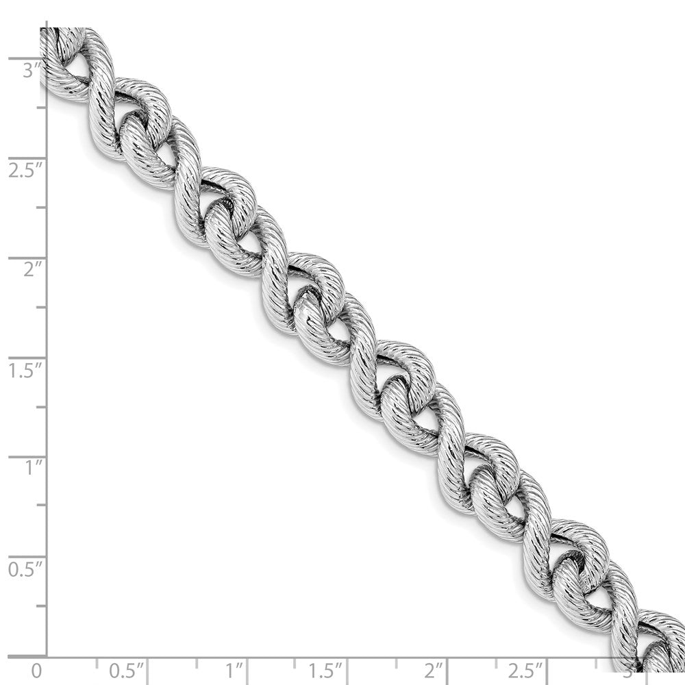Sterlingsilber Rhodiniert Strukturiert Mit.5 Zoll Verlängerung. Armband