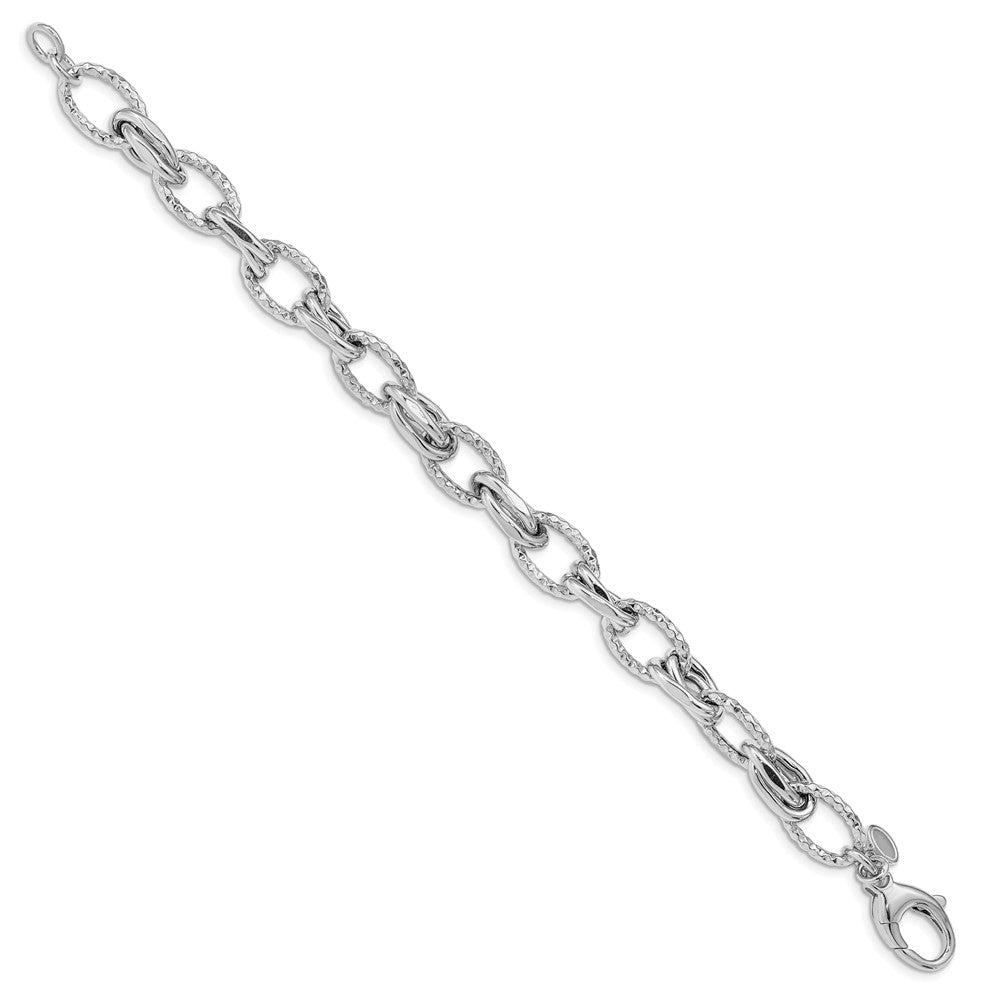 Sterlingsilber Rhodiniert Diamantiert Poliert Mit.5 Zoll Verlängerung. Armband