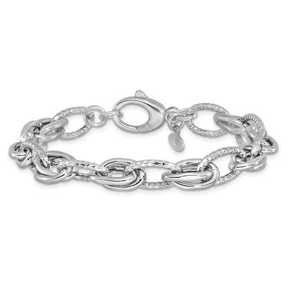 Sterlingsilber Rhodiniert Diamantiert Poliert Mit.5 Zoll Verlängerung. Armband